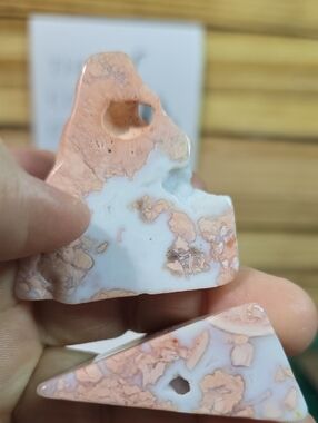 Cotton Candy Agate Freeform Pyramid Triangles